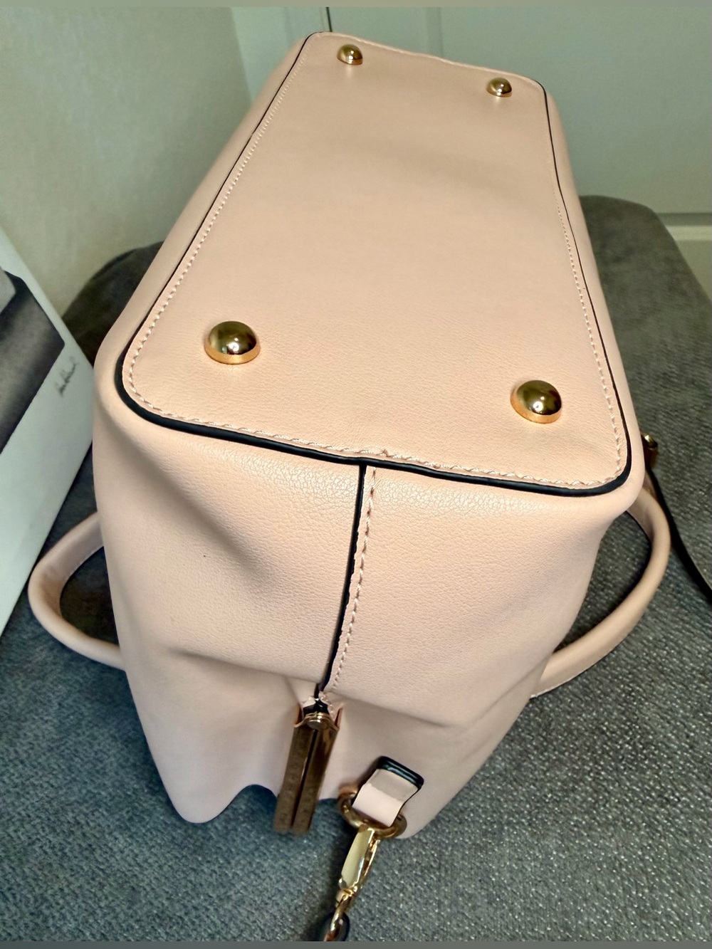 Dune London “Damie” Blush pink top handle kisslock satchel with crossbody strap - Picture 7 of 10